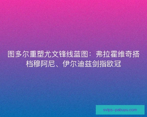 图多尔重塑尤文锋线蓝图：弗拉霍维奇搭档穆阿尼、伊尔迪兹剑指欧冠